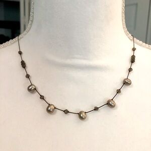 SOLD Freshwater Pearl & Smoky Quartz Necklace (NWOT)